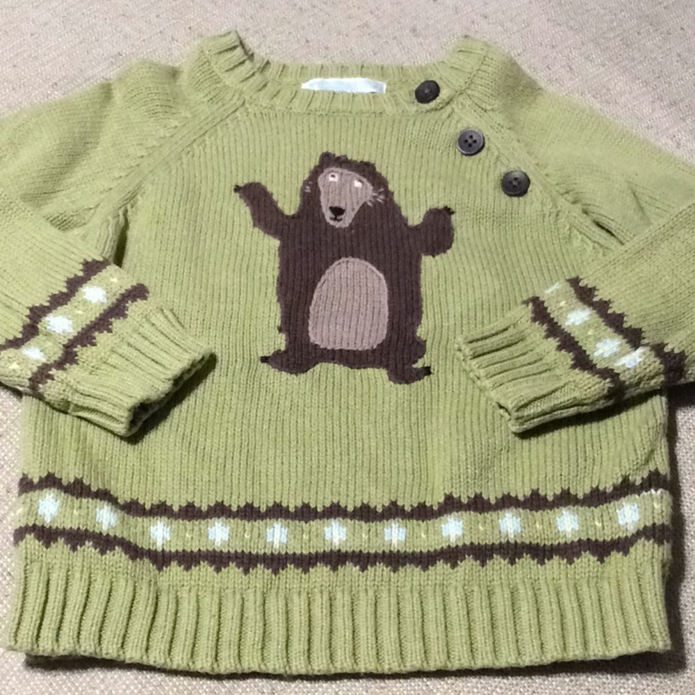 Janie and Jack blue label bear sweater 2T